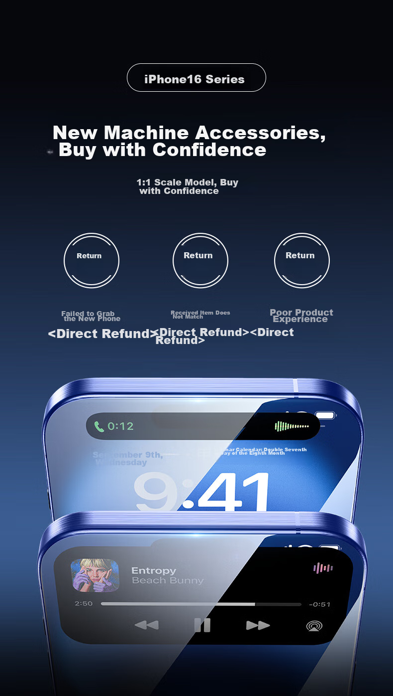 Защитное стекло ESR для iPhone 16, комплект 2 шт., прозрачное