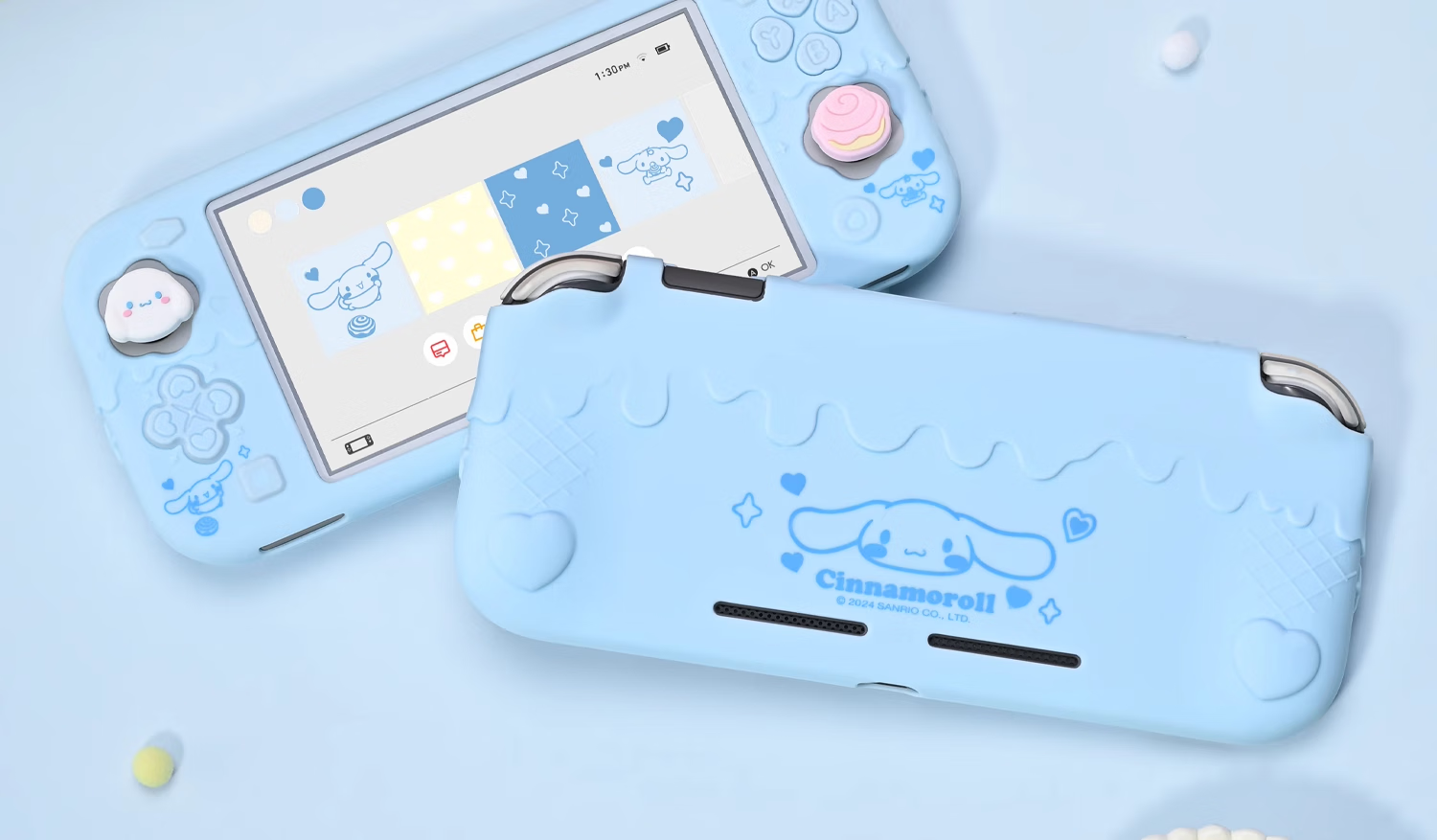 Защитный чехол Jixiang для Nintendo Switch Lite, полный комплект с колпачками для джойстиков, силиконовый, официальный, Sanrio Co-Branded, противоударный