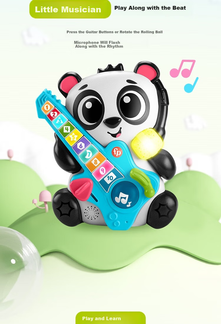Fisher-Price Умный барабан "Панда", обучающая игрушка для раннего развития, музыкальная, интерактивная, для детей от 9 месяцев