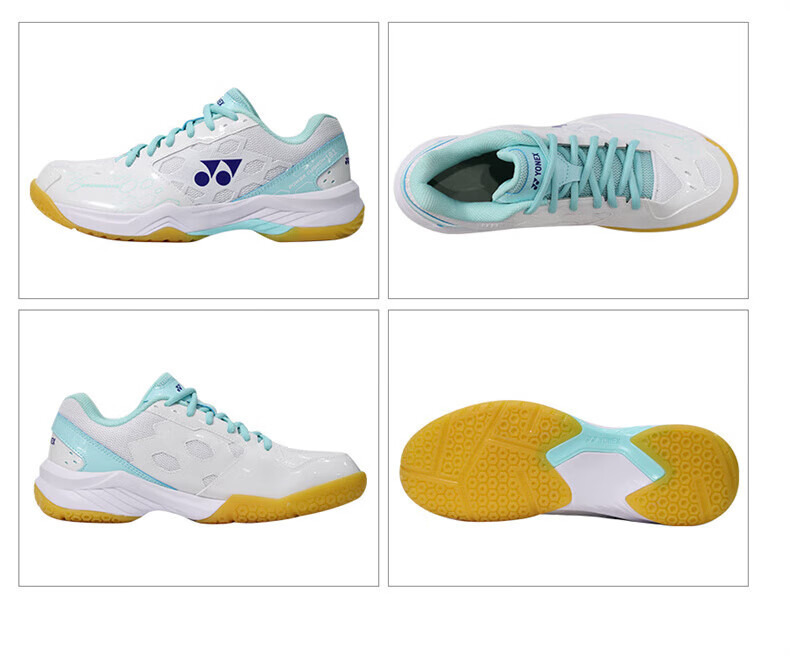Кроссовки для бадминтона YONEX SHB101CR, мужские и женские, дышащие, амортизирующие, унисекс, белые с мятным, размер 37