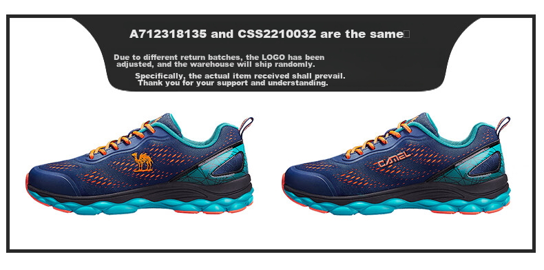 Мужские кроссовки CAMEL Mesh Breathable Lightweight Shock-Absorbing Running Shoes CSS221L0032, синий индиго, размер 42