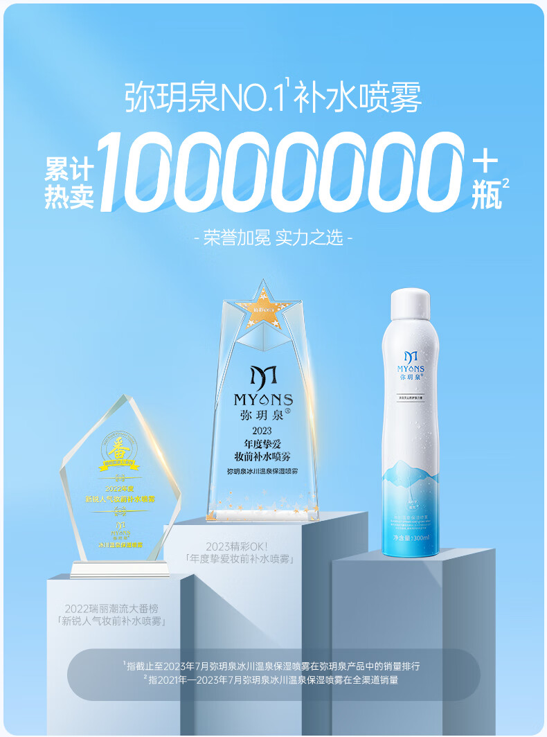 弥玥泉 小分子补水喷雾冰川保湿补水修护爽肤水 750ml组合装