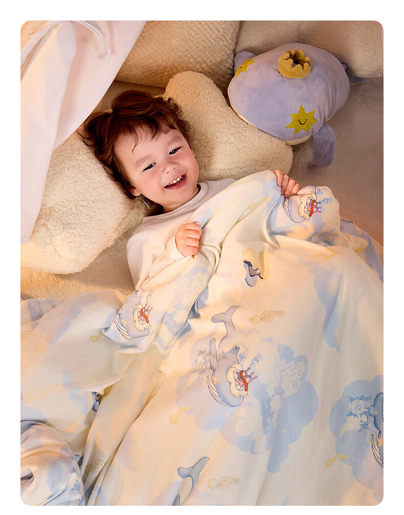 Детское одеяло Babycare, подходит для всех сезонов, вязаное одеяло "Камелия" для младенцев, "Хавои" "Облачный остров" синий, 120*150 см, весенне-осенний стиль