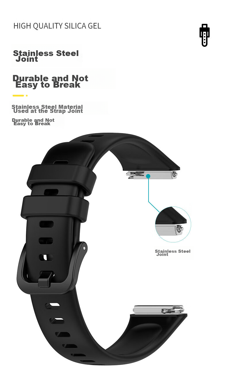 Ремешок KMaxAI для Huawei Band 7, силиконовый, черный