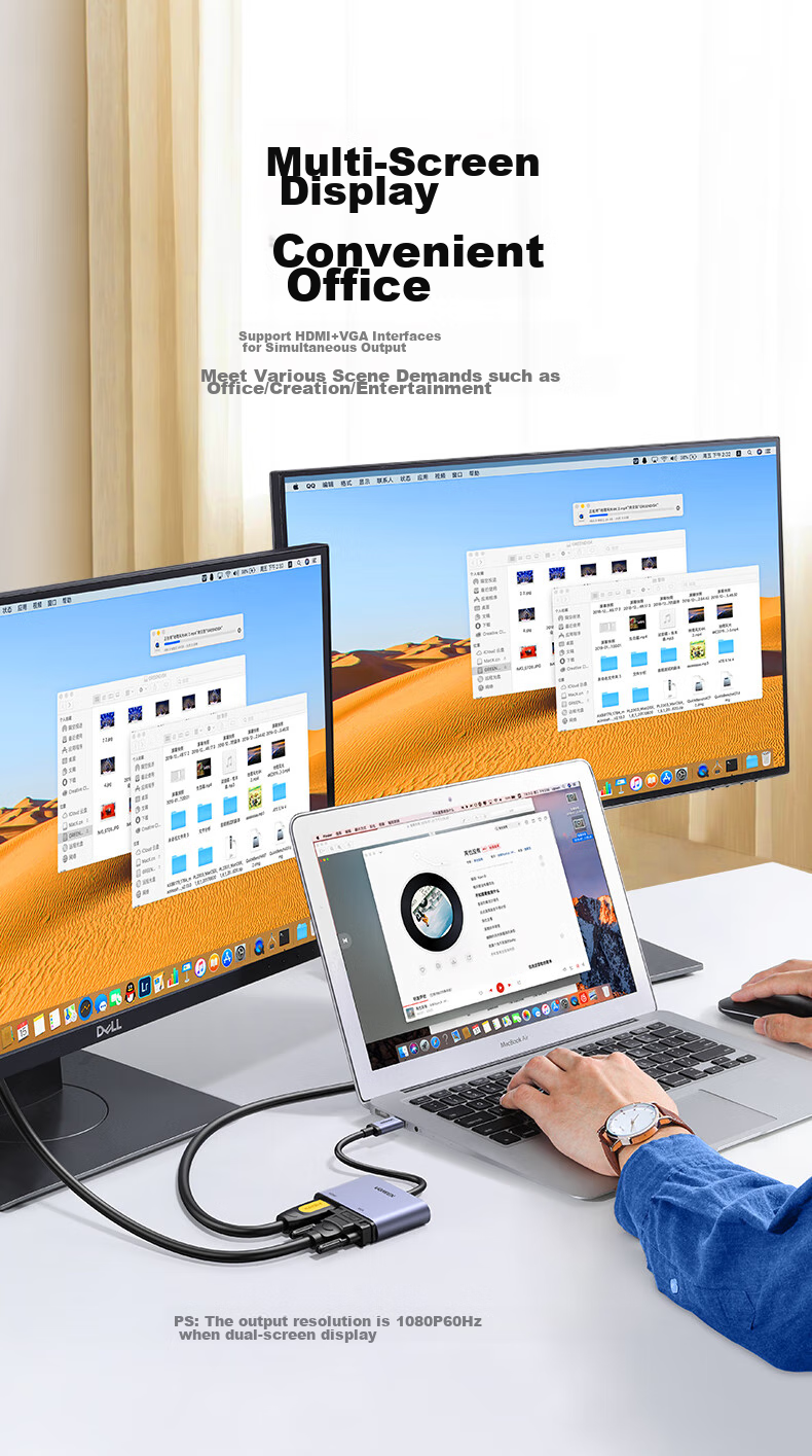 Адаптер USB-C HDMI/VGA
