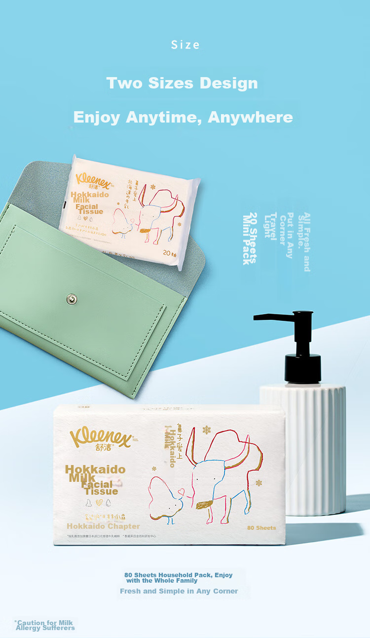 Влажные салфетки Kleenex, 6 слоев, 80 листов * 5 упаковок, кремовая бумага, детские увлажняющие салфетки, мягкие салфетки для лица, нежные салфетки для лица