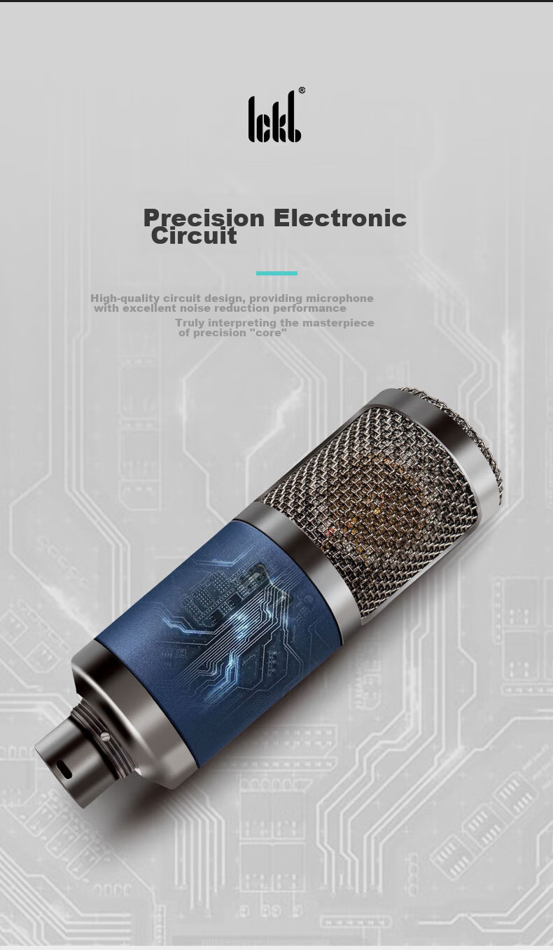 Микрофон Ickb Mini Condenser Sound Card Kit для прямой трансляции, записи, пения