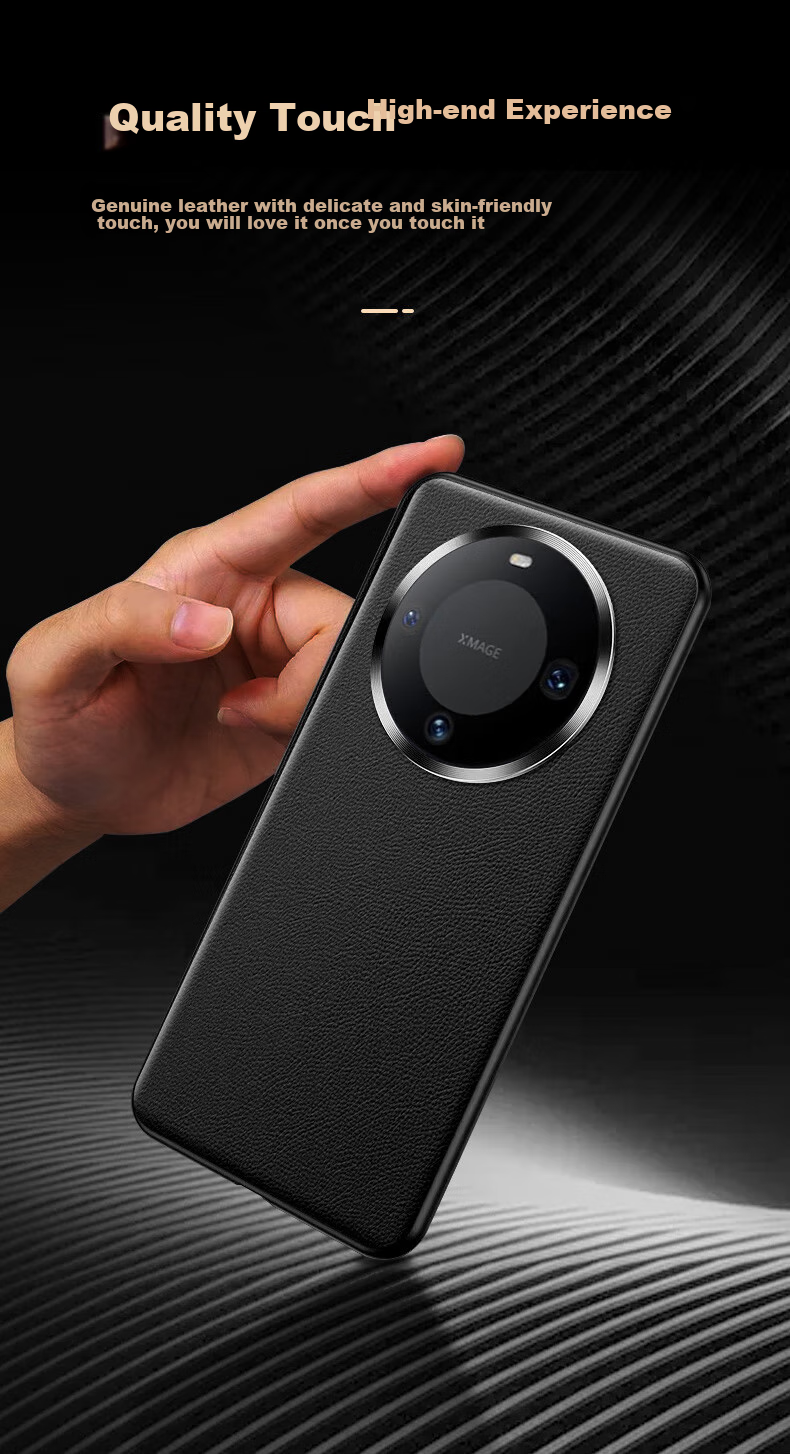 Чехол-книжка KOOLIFE из натуральной кожи для Huawei Mate60 Pro, с окном для просмотра уведомлений, противоударный, бизнес-стиль, черный