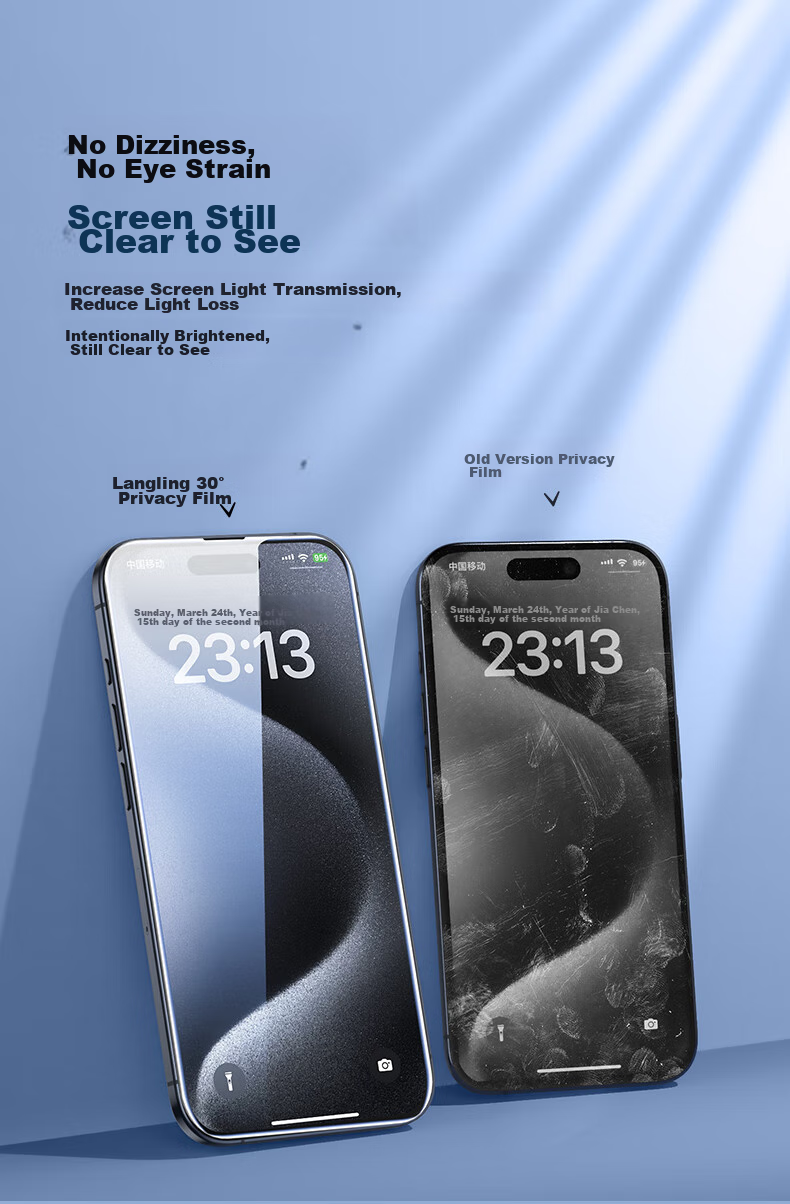 Защитная пленка LANGLING для Apple iPhone 11 Pro Max / XS Max, антишпионская, закаленное стекло, 2 шт.