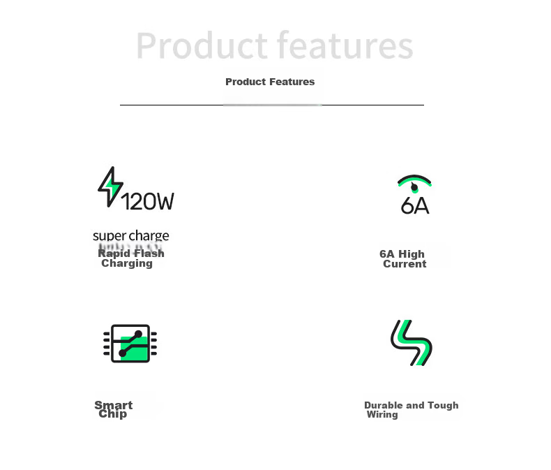 Кабель Chaofan Xiaomi Type-C, 6A, 120W, быстрая зарядка, 1 метр, белый