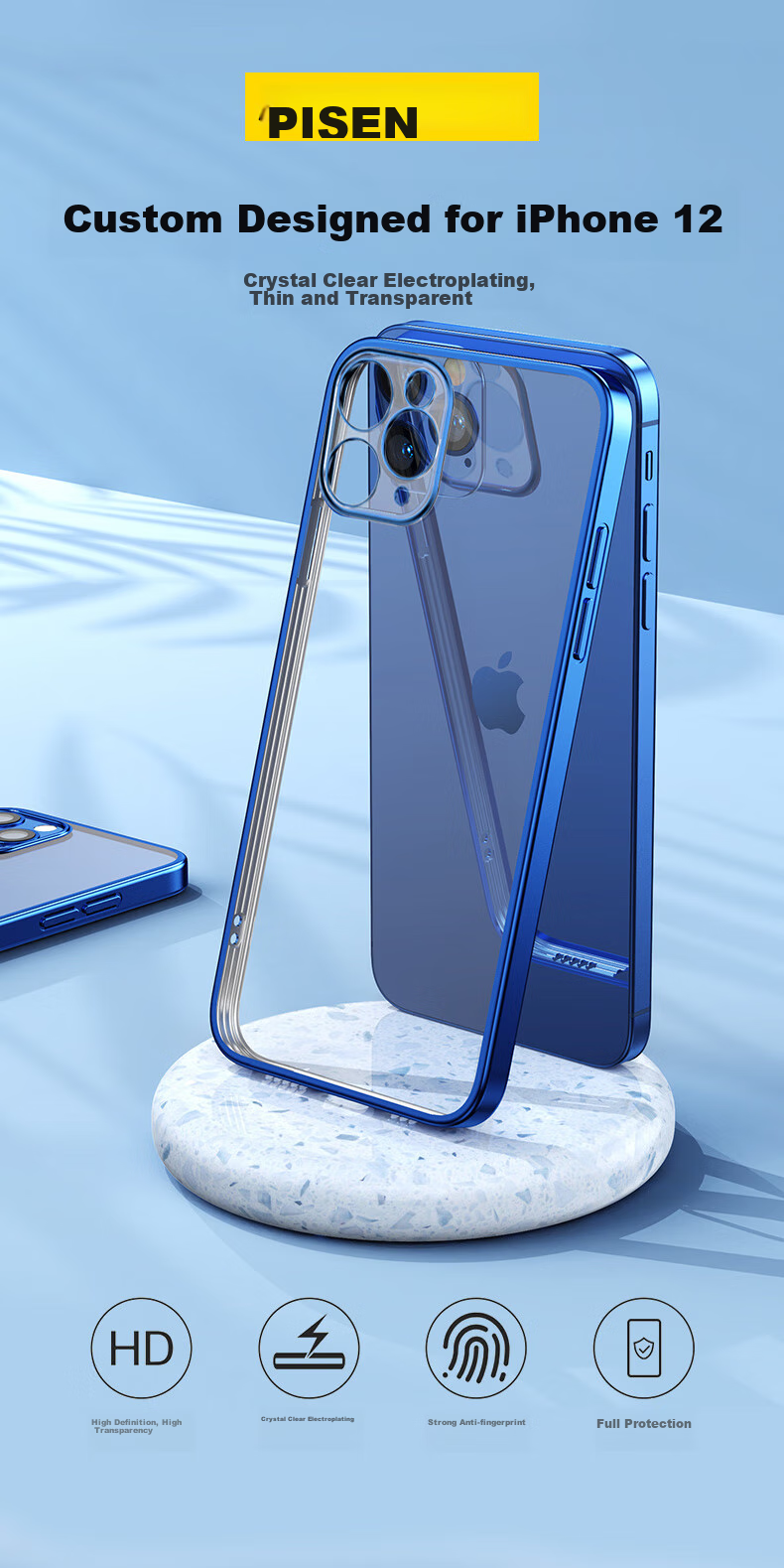 Противоударный чехол PISEN для iPhone 12 Mini, прозрачный, противоударный, из ТПУ, для Apple iPhone 12 Mini