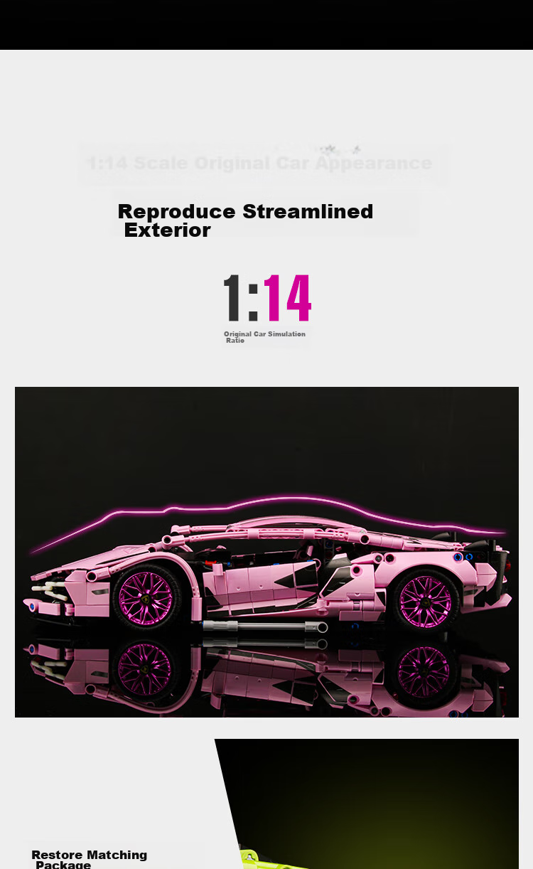 Конструктор LEAIXIANG Lamborghini, 1280 деталей, для детей от 7 лет, пластик, зеленый