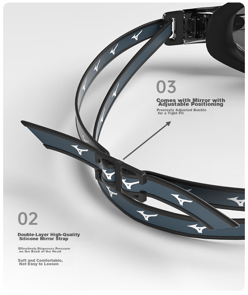 Очки для плавания MIZUNO E1580 Белые 200, водонепроницаемые, с защитой от запотевания, профессиональное снаряжение для плавания для мужчин и женщин, myopia