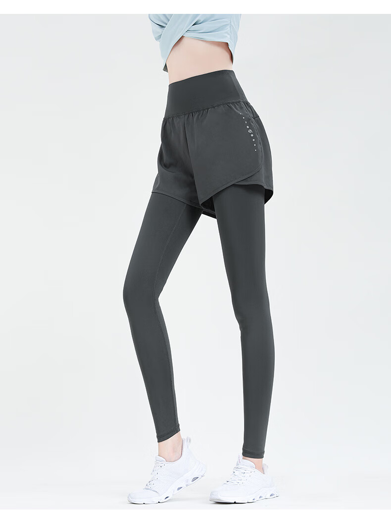 Женские спортивные штаны CAMEL Y23BA4L0029A, дышащие, с высокой талией, для фитнеса и бега, размер L, серый