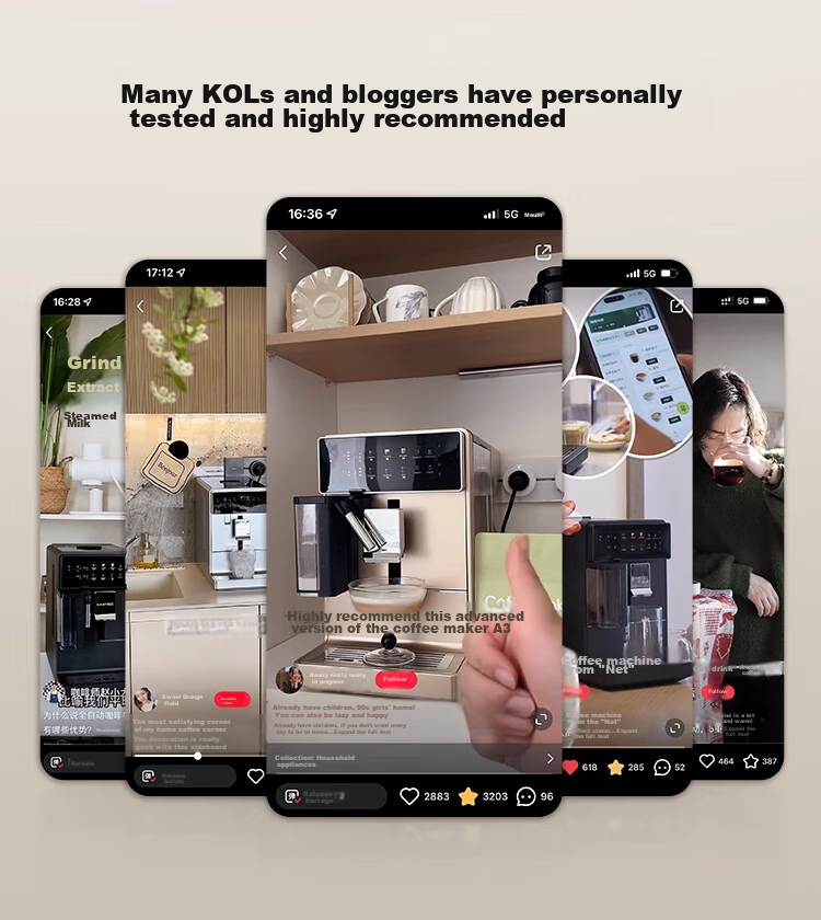 Кофемашина KAxFREE A3 Jingyuan Black, полностью автоматическая, с капучинатором, для дома, холодного и горячего заваривания, черная
