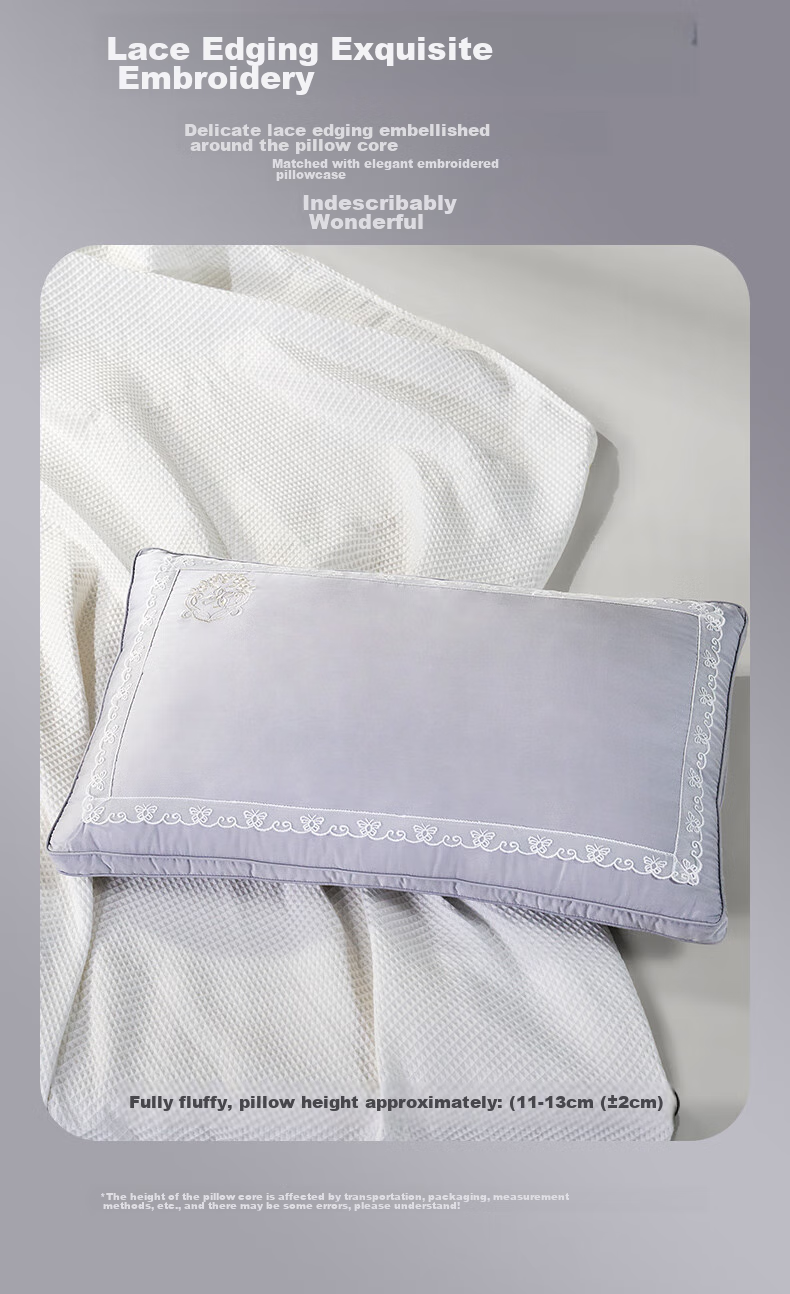 Подушка FUANNA Home Textiles, шелковая, дышащая, мягкая, с низким наполнителем, для взрослых, 70*45 см, 1 шт.