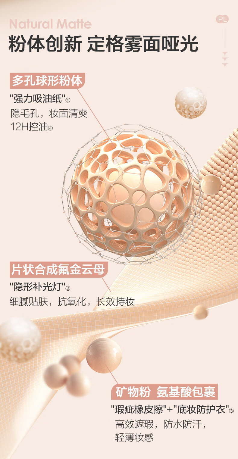 恋火（Passional Lover）/PL蹭不掉气垫01象牙白 油皮哑光持妆粉底液气垫正装+替换芯礼物