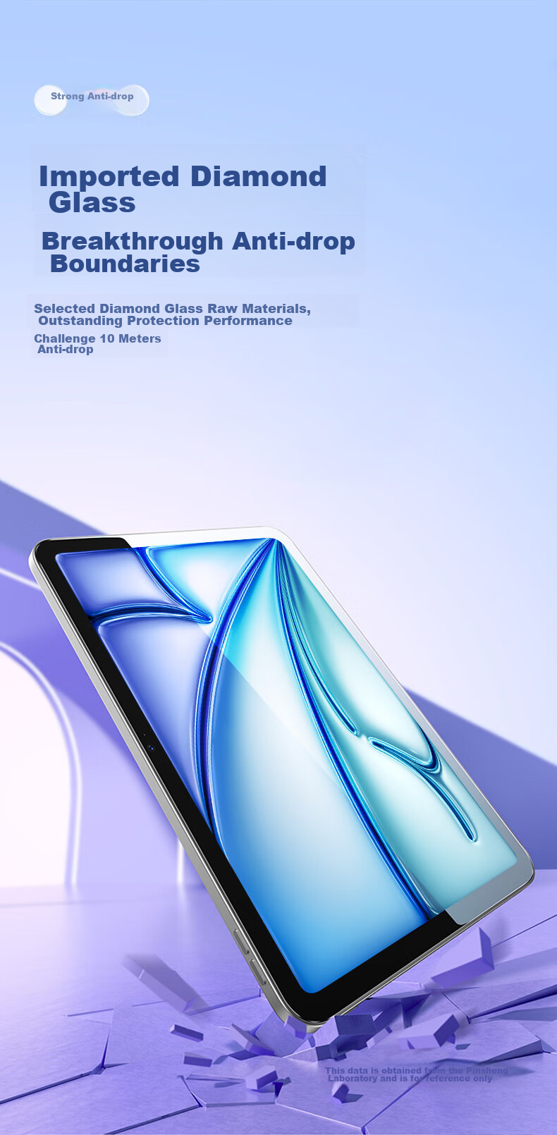 Защитное стекло PISEN для iPad Air 7/6 11 дюймов (M3 2025), полноэкранное, противоударное, антибликовое, закаленное стекло