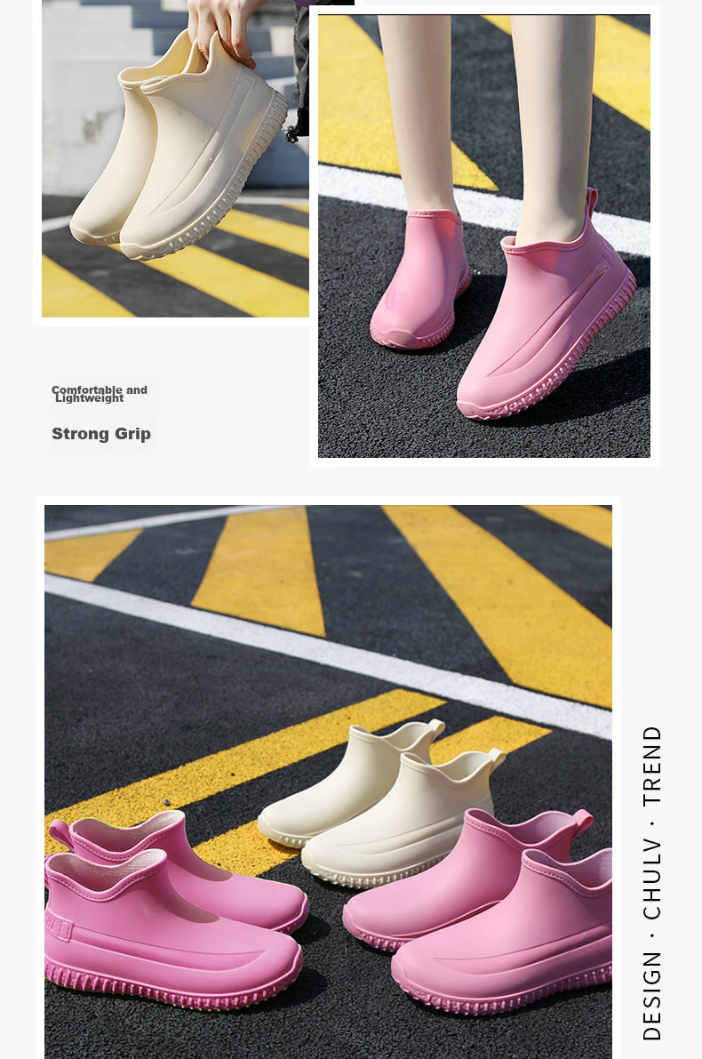 Женские резиновые сапоги FOOTOPPO, короткие, водонепроницаемые, модные, низкие, для улицы, нескользящие