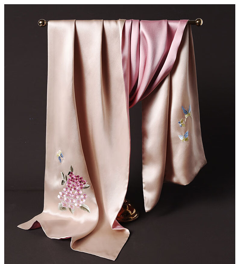 Шелковый шарф Hangsilu Suzhou Embroidery с вышивкой для женщин, зимний шарф из тутового шелка, подарочная коробка высокого класса, подарок на день рождения и праздник для мамы, новогодний подарок