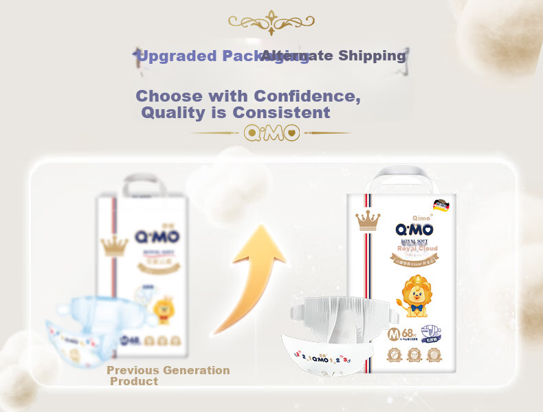 Подгузники Q-MO Royal Cloud-Soft, размер M (6-11 кг), 68 шт. Ультратонкие, дышащие, одноразовые