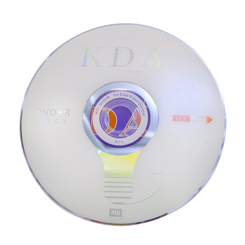 DVD+R диски KDA, серия Jianjian, скорость 16x, 4.7 ГБ, простая упаковка, 50 шт.