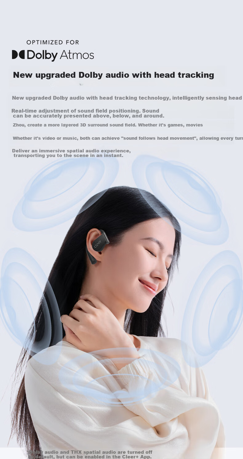 Беспроводные наушники Cleer ARC5 Sound Arc, Bluetooth 5.2, защита от воды и пота IPX7, с микрофоном, черный