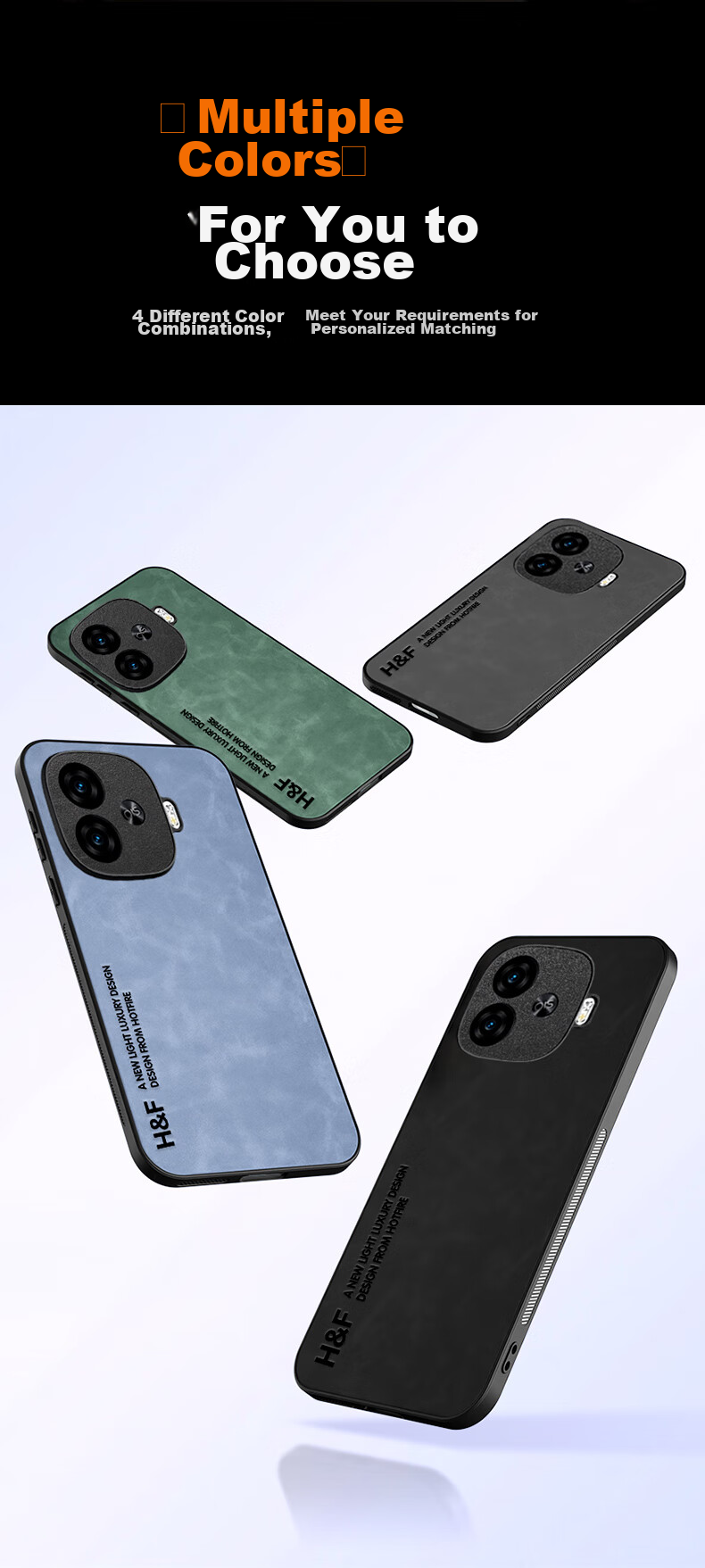 Защитный чехол HotFire для Vivo IQOO Z9 Turbo/iQOO Z9 Turbo+, кожаный, противоударный, простой стиль, черный
