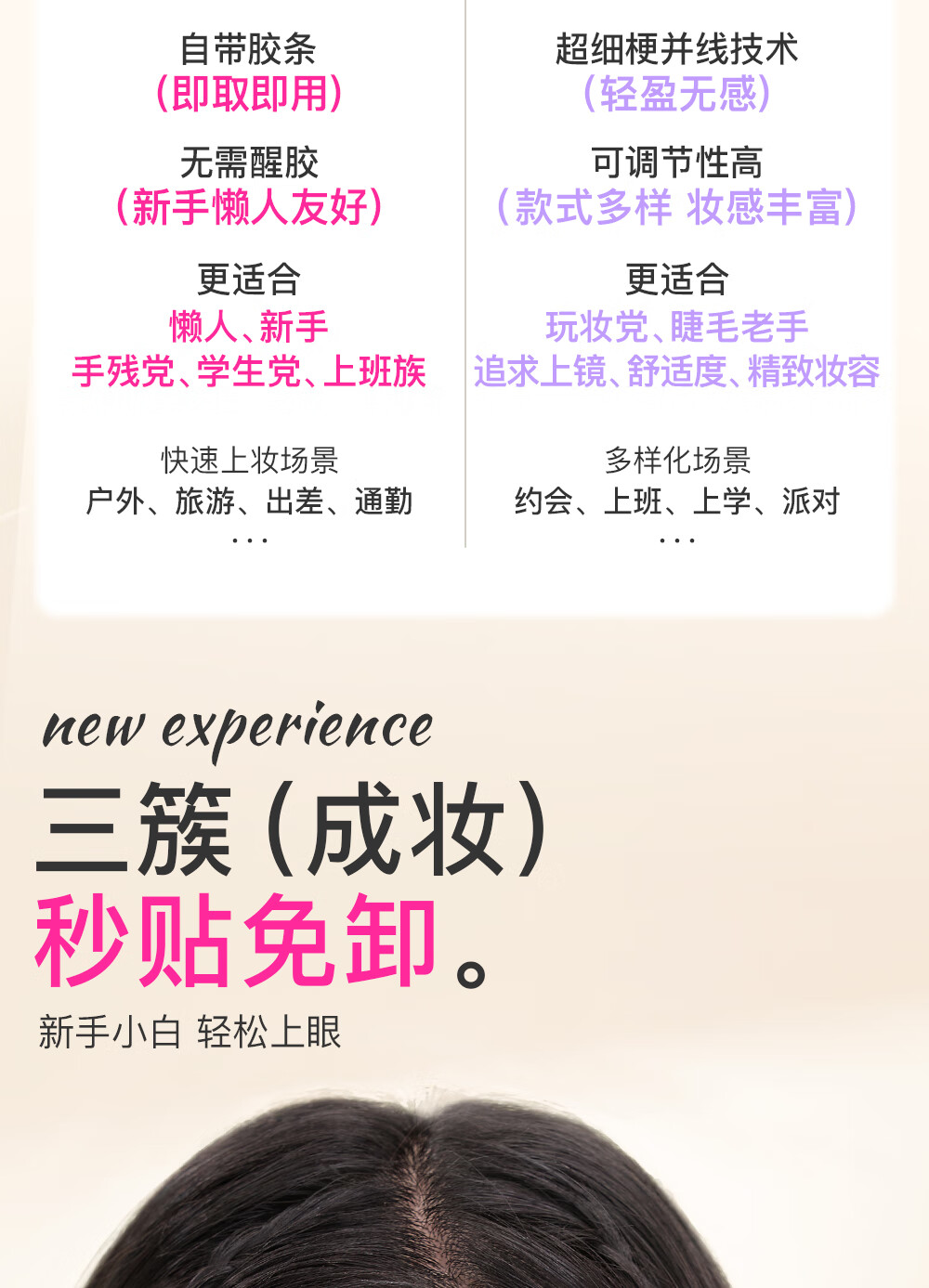 心愿先生免胶开花懒人太阳花自然肿眼泡新手免卸假睫毛 免胶 开花大眼款*1