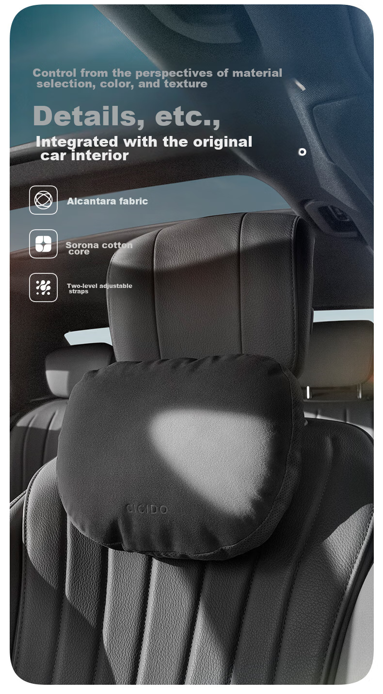 Подушка под поясницу CICIDO Alcantara для Mercedes-Benz, Maybach, Tesla, универсальная, черная