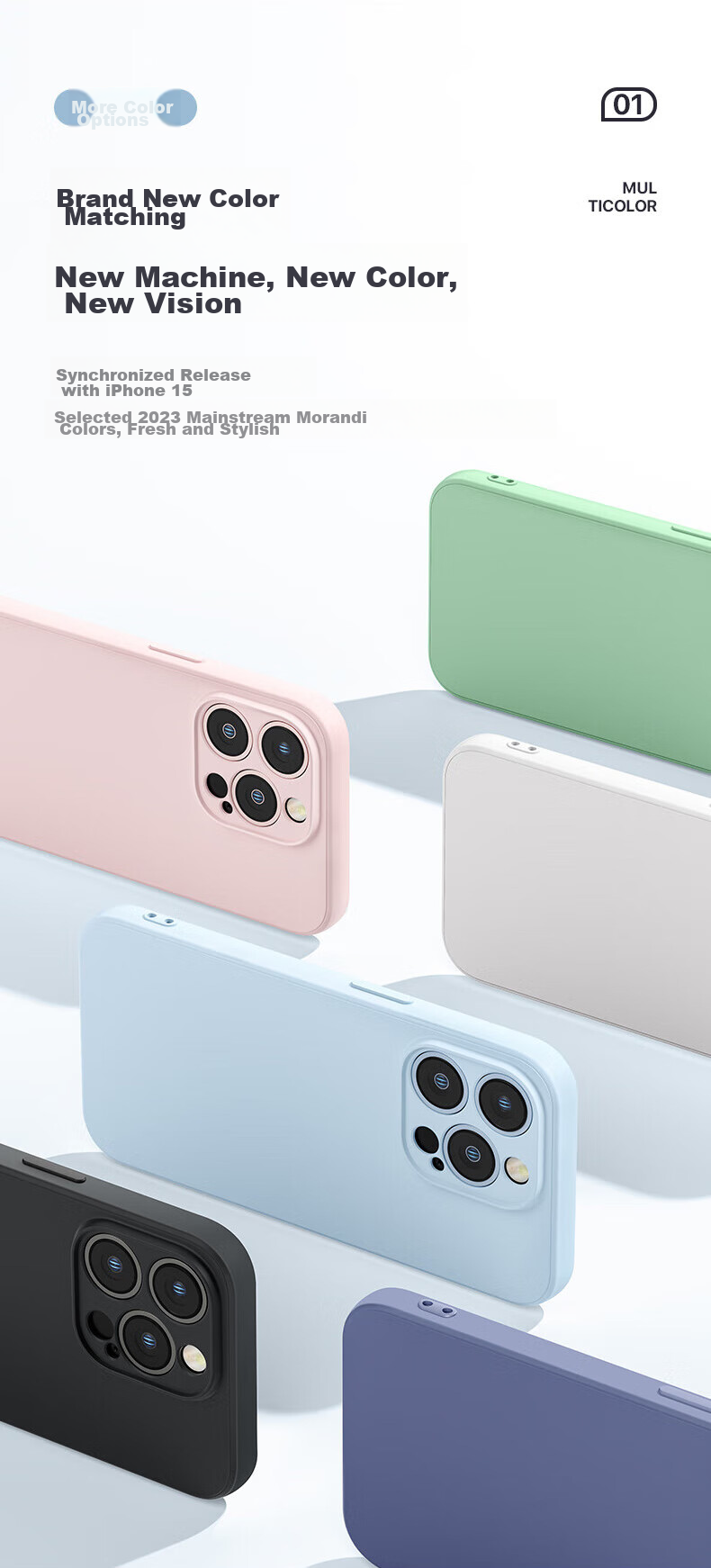 Чехол PISEN для iPhone 15, гибкий жидкий силикон, полная защита, противоударный, приятный для кожи, тонкий, мягкий чехол, черный