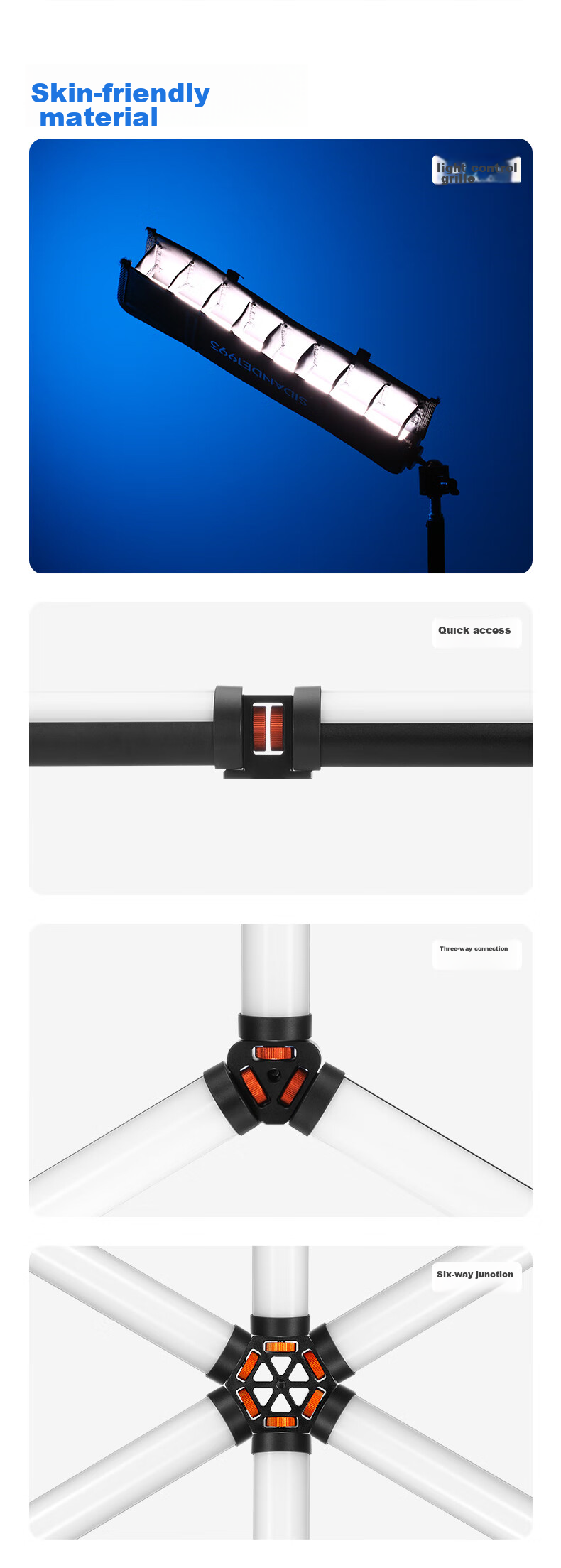 Световая палка Sidande B320S, заполняющий свет для фотосъемки, полноцветный RGB, портативный, с регулируемой цветовой температурой