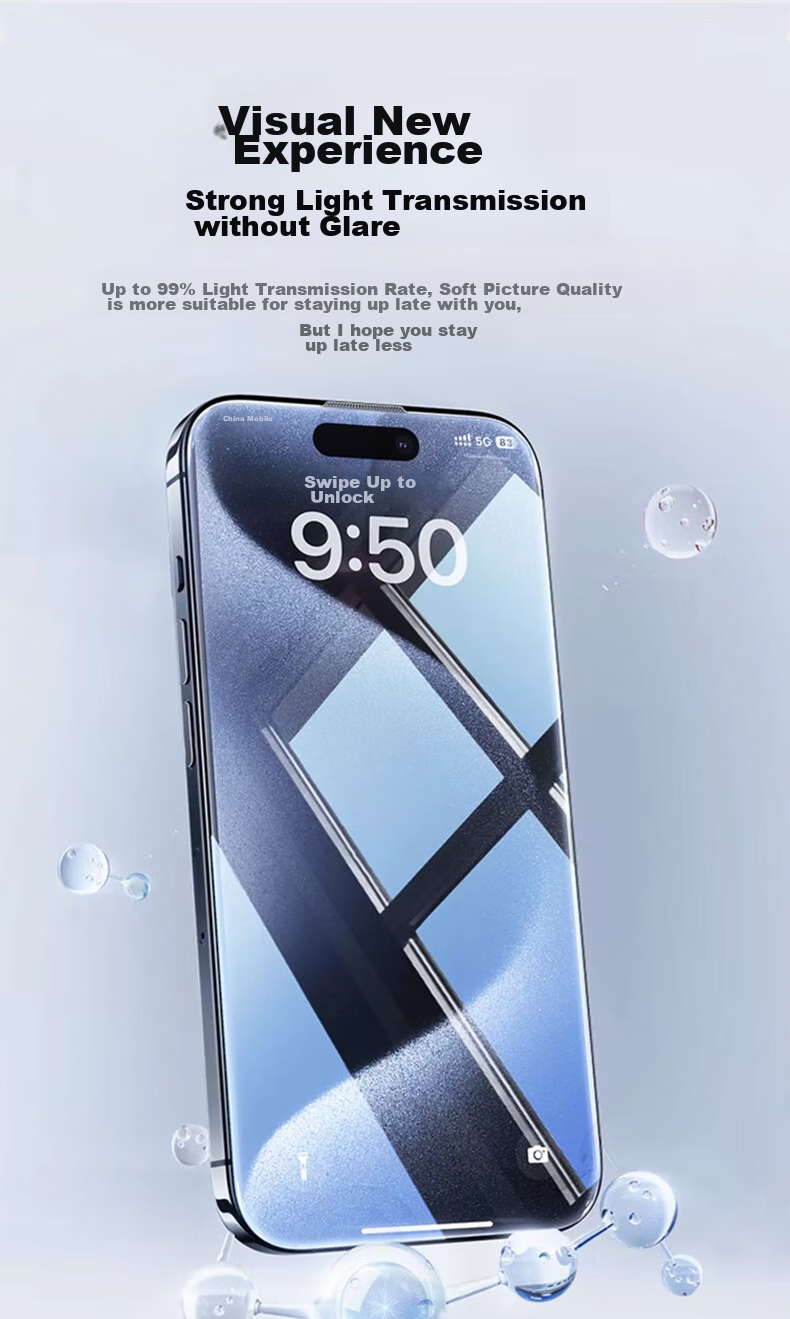 Защитное стекло DIVI для Apple iPhone 15 Pro Max, ультратонкое, противоударное, с защитой от отпечатков пальцев, полное покрытие