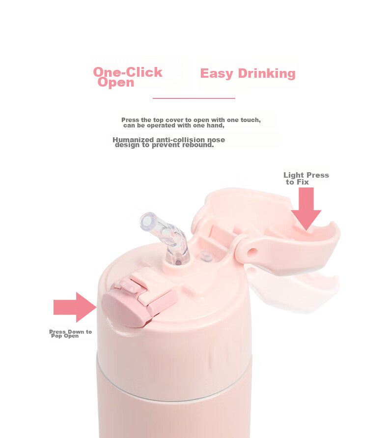 Термокружка THERMOS TCMI-400S, 400 мл, градиентный цвет, с трубочкой, сохраняет холод, для мужчин и женщин, розовая