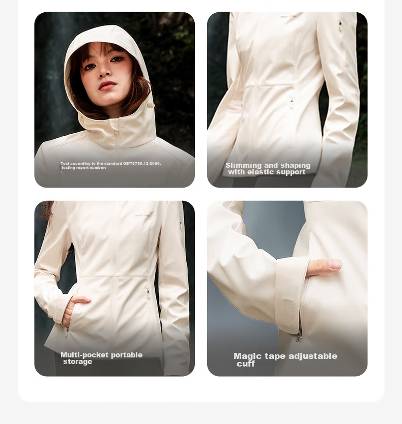 Женская куртка MOLY VIVI Slim-Fit Soft Shell Jacket, ветрозащитная и водонепроницаемая, для активного отдыха и туризма, осень-зима