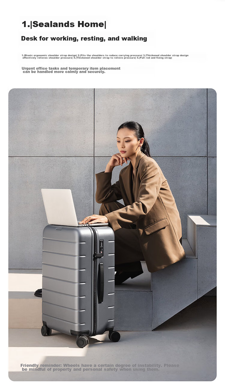 Чемодан Xiaomi Mijia Luggage, 20-дюймовый ручная кладь, поликарбонатный, с кодовым замком, бежевый