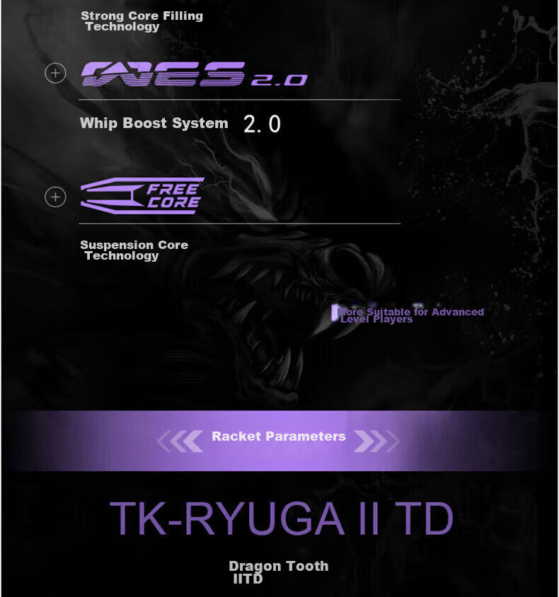 Бадминтонная ракетка VICTOR TK-RYUGA II TD/J/4U, ультралегкая, полнокарбоновая, наступательная