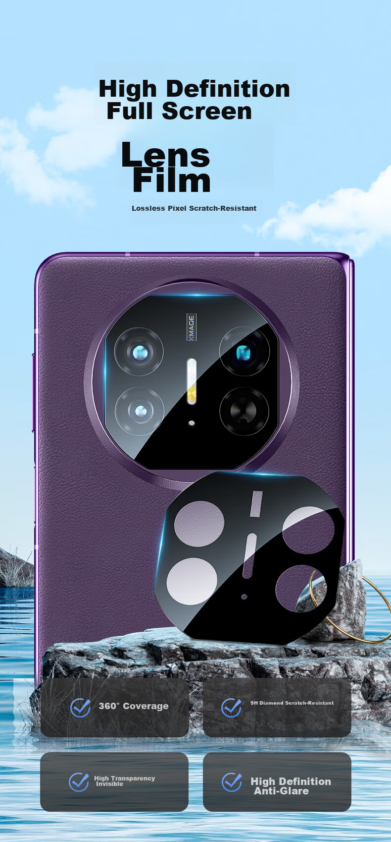 Защитная пленка ESR для камеры Huawei Mate X5, прозрачная, противоударная, антицарапина