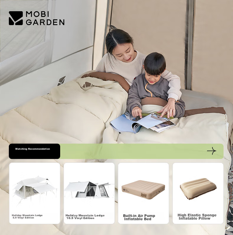 Спальный мешок MOBIGARDEN, двухместный, для кемпинга, утепленный, цвет "Трюфель"