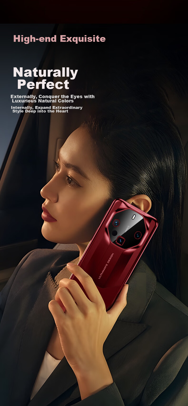 Чехол для Huawei Mate60 RS от IM-CHEN, металлический, с защитой объектива, бизнес-стиль, черный