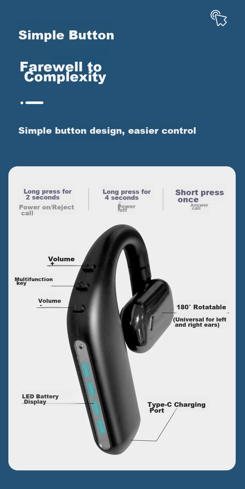 Беспроводные наушники Masentek A107 с костной проводимостью, Bluetooth 5.3, время работы до 38 часов, защита IPX5, черный