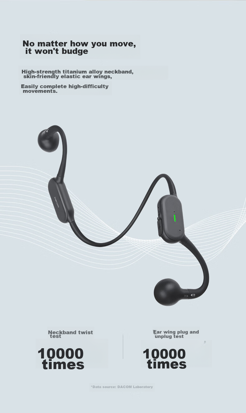 Беспроводные наушники Dacom G100 с костной проводимостью, спортивные Bluetooth-гарнитуры, шейный ободок, шумоподавление, совместимы с Apple, Huawei, Xiaomi