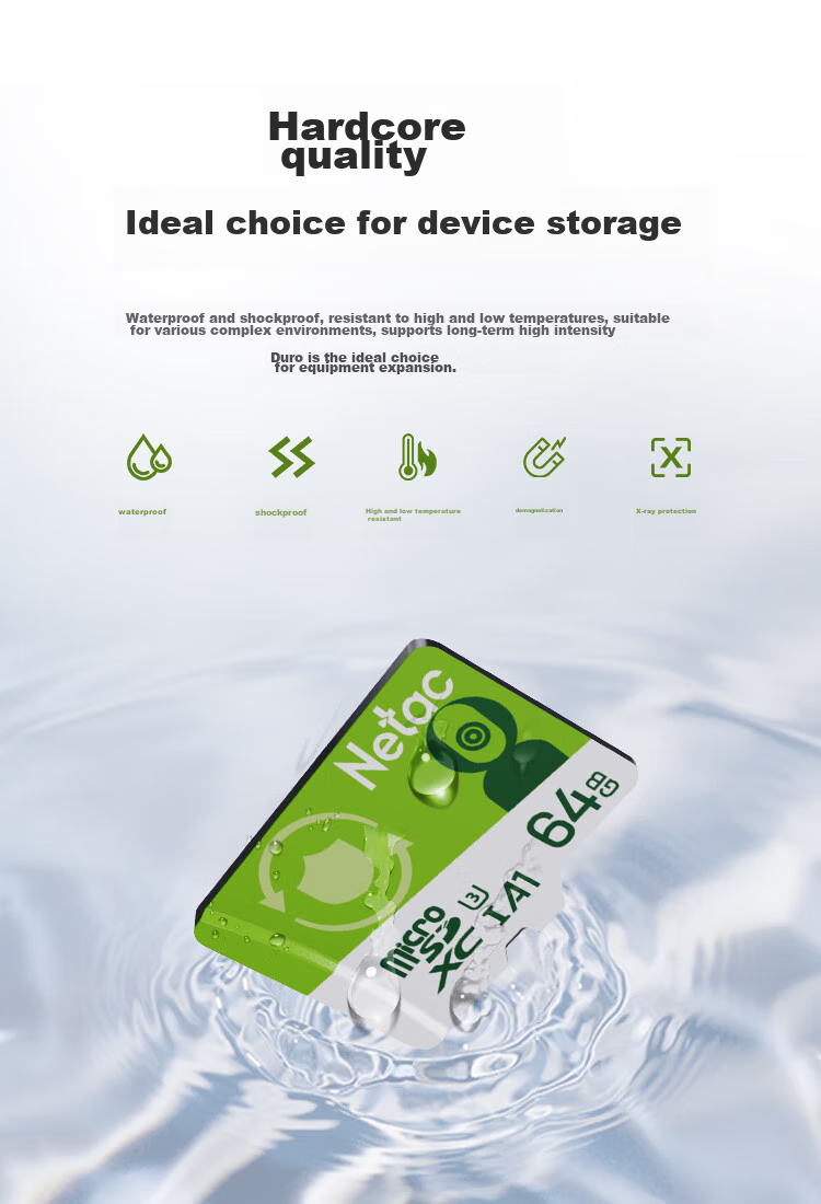 Карта памяти Netac 64GB TF (Micro SD) A1 U3 V30 для видеорегистраторов и систем видеонаблюдения