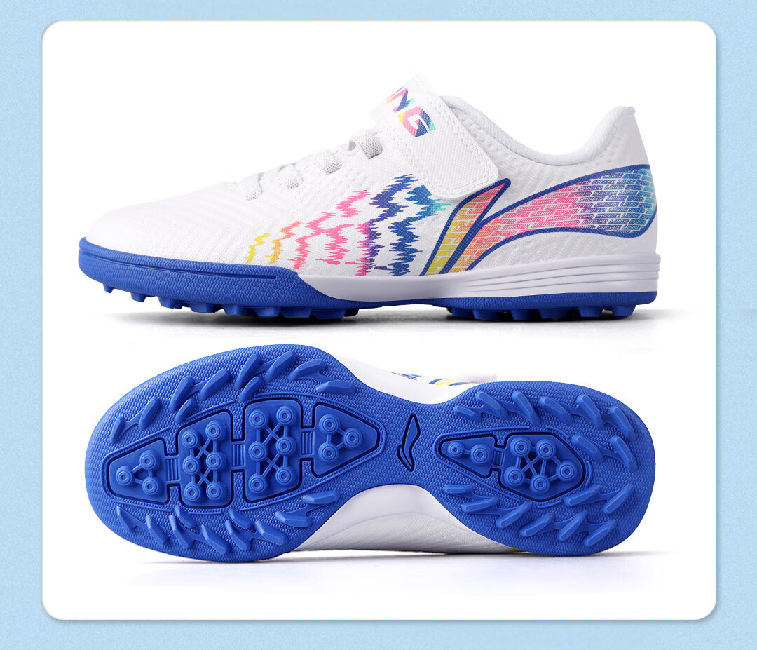 Детские бутсы Li-Ning для футбола, размер 33, для искусственного газона, профессиональные, дышащие, синие