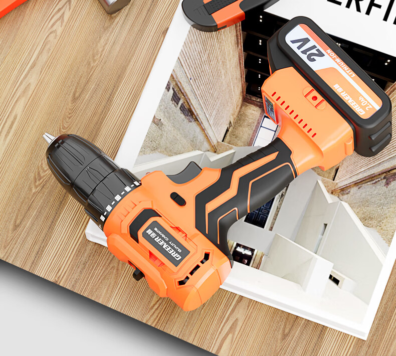 Аккумуляторная дрель GREENER Brushless Drill Multi-Function Tool Kit Repair Set, 21В, 120 предметов