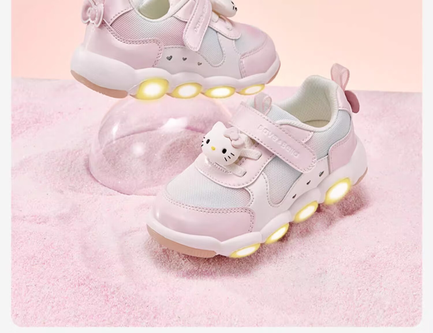 Детские кроссовки DAVE & BELLA Hello Kitty, весенне-осенние, со светящимися элементами, для девочек, розовые, размер 27 (17.0 см)