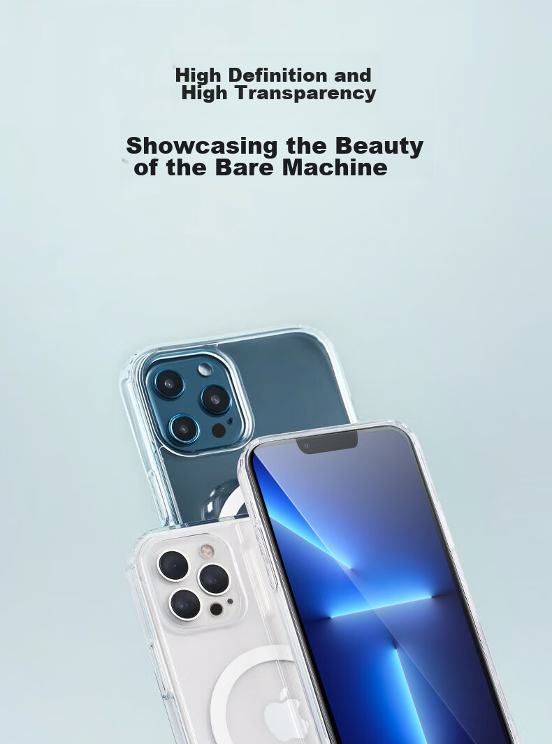 Pisen Магнитный чехол для iPhone 13 Pro Max, совместимый с MagSafe, TPU, тонкий, ПК, высокая прозрачность, защитный чехол