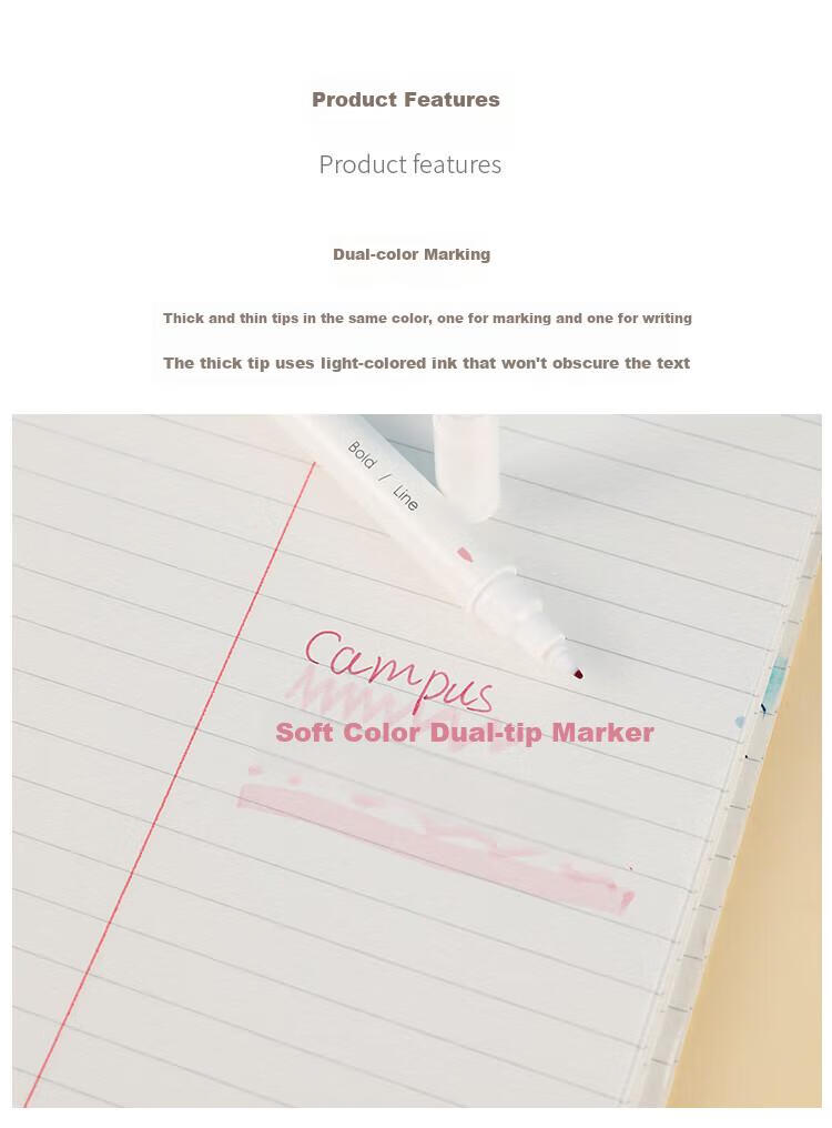 Набор текстовыделителей KOKUYO Campus Soft Color, 2 цвета, для студентов, арт. WSG-PMW102G