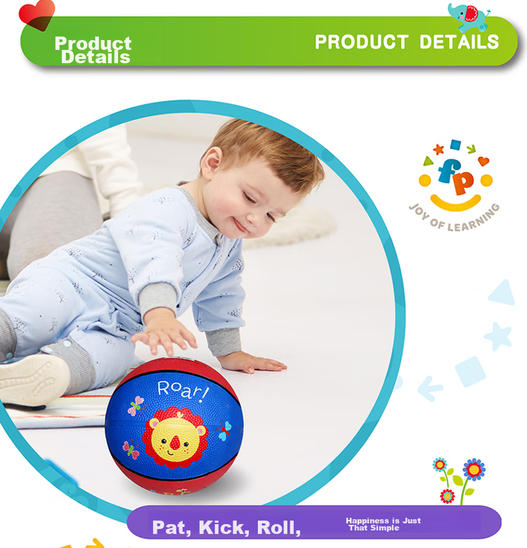 Детский мяч Fisher-Price 17 см, маленький резиновый мяч, для детского сада, Лев синий, подарок на день рождения