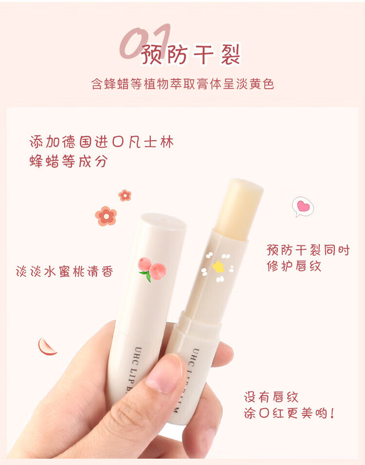 UHC凡士林润唇膏变色保湿补水嘴唇防干裂脱皮去死皮淡化唇纹唇炎唇膜